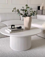 Ossa Ribbed Round Coffee Table BLANCA