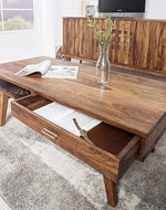 Espacio Wooden Handmade Solid Sheesham Wood Coffee Table