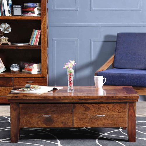 Wooden Handmade Solid Sheesham Wood Coffee Table - Bloomart