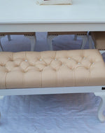 Elegant Teak Wood 6 Seater Dining Set with Bench (Pure White)