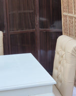 Elegant Teak Wood 6 Seater Dining Set with Bench (Pure White)