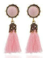 Bloomart Pink Velvet Fringed Drop Earring