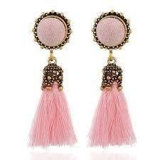 Bloomart Pink Velvet Fringed Drop Earring