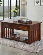 Handmade Solid Wood 2 Drawer & Top Storage Coffee Table