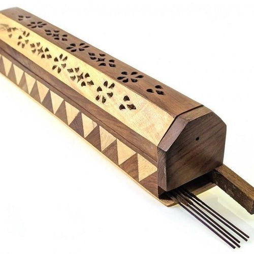 Wooden Twist Pure Mango Wood Incense Stick and Cones Holder - Bloomart