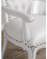Wooden Twist Kreslo Teak Wood Tufted Chair