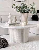 Ossa Ribbed Round Coffee Table BLANCA