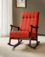 Risco Rocking Chair With Button Tufted Back (Red)