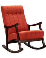 Risco Rocking Chair With Button Tufted Back (Red)