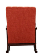 Risco Rocking Chair With Button Tufted Back (Red)