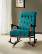 Risco Rocking Chair With Button Tufted Back (Teal)