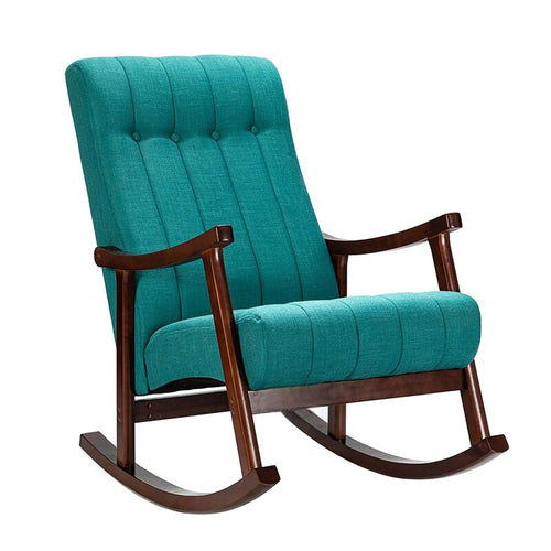 Risco Rocking Chair With Button Tufted Back (Teal)