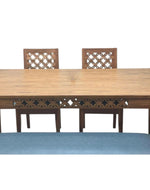 Renton Premium Designer Teak Wood 6 Seater Dining Set with Bench Matte Finish for Dining Room or Kitchen