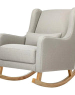 Bloomart Kai Traditional Super Comfortable Teak Wood Rocking Chair for Living Room ( Grey )