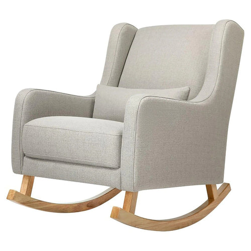 Bloomart Kai Traditional Super Comfortable Teak Wood Rocking Chair for Living Room ( Grey )