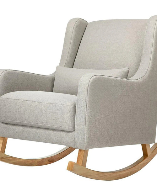 Bloomart Kai Traditional Super Comfortable Teak Wood Rocking Chair for Living Room ( Grey )
