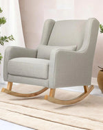 Bloomart Kai Traditional Super Comfortable Teak Wood Rocking Chair for Living Room ( Grey )