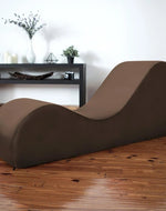 Modern Armless Wooden Chaise Lounge for Lounging, Yoga, and Stretching ( Brown )