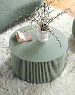 Bloomart Grevyk Round Modern Coffee Table Center Table for Living Room, Minimalist Durable Design for Sofa Side