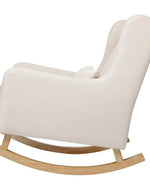 Bloomart Kai Traditional Super Comfortable Teak Wood Rocking Chair for Living Room ( Grey )
