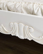 Super King Size Teak Wood Bed Heavy Carved with Cushioned Design