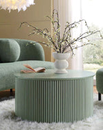 Bloomart Grevyk Round Modern Coffee Table Center Table for Living Room, Minimalist Durable Design for Sofa Side