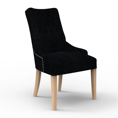 Wooden Twist Crystalline Button Tufted Teak Wood Wingback Chair For Elegant Living Room