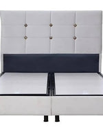 Queen Size Upholstered Wingback Headboard Bed with Storage