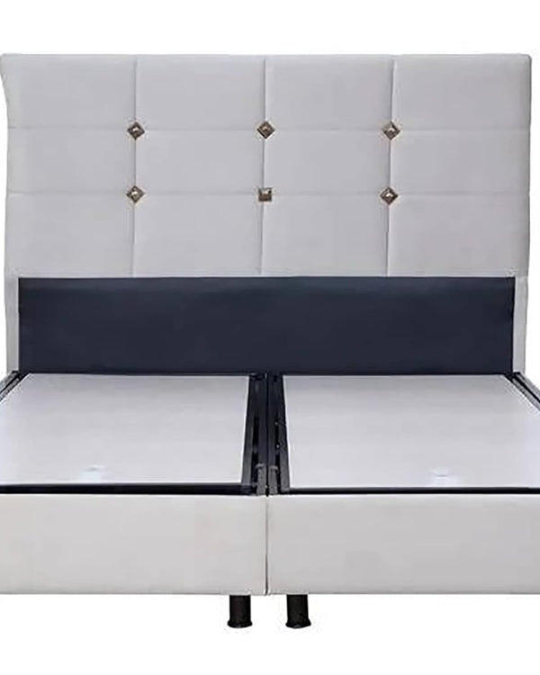 Queen Size Upholstered Wingback Headboard Bed with Storage