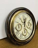 Nautical Style Brass & Wooden Wall Clock Maritime Theme Clock Rustic Vintage Design - Bloomart