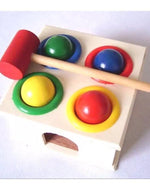 Wooden Hammer Case Toy for Kids, Pounding Bench with 4 Balls 1 Hammer (Educational Toy) - Bloomart