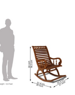 Bloomart Lurch Handmade Teak Wood Honey Finish Rocking Chair