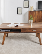 Espacio Wooden Handmade Solid Sheesham Wood Coffee Table