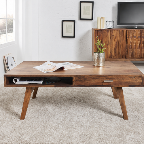 Espacio Wooden Handmade Solid Sheesham Wood Coffee Table