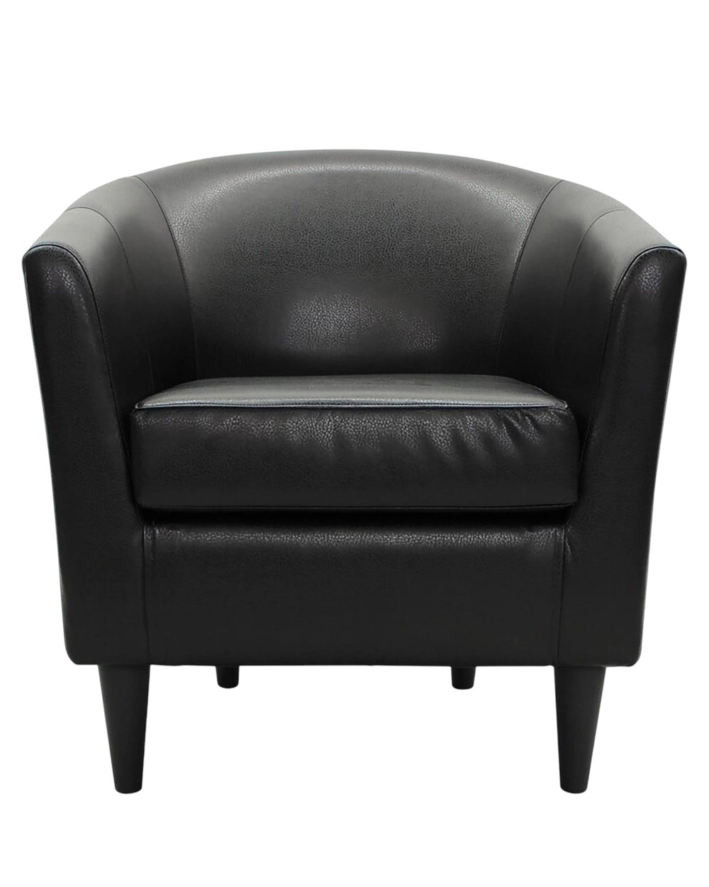 Bloomart Wide Solid Wood Leatherette Upholstery Barrel Arm Chair Modern Accent Chair for Comfortable Living Room Seating (Peacock Blue)