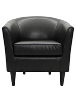 Bloomart Wide Solid Wood Leatherette Upholstery Barrel Arm Chair Modern Accent Chair for Comfortable Living Room Seating (Peacock Blue)