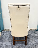 Button Tufted Teak Wood Wingback Chair (Set of 2)