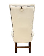 Button Tufted Teak Wood Wingback Chair (Set of 2)