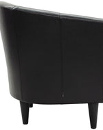 Bloomart Wide Solid Wood Leatherette Upholstery Barrel Arm Chair Modern Accent Chair for Comfortable Living Room Seating (Peacock Blue)