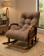 Wooden Bloomart Rocking Chair with Cushioned Seat | Modern Living Room Accent Chair Product Description: