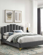Wooden Twist Olivia Velvet Upholstery Rectangular Bed Modern Luxury Bed Frame with Stylish Design - WoodenTwist