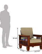 Sheesham Wood 5 Seater Sofa Set for Living Room - Teak Finish