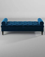 Large Bolstered Lounge Entryway Deewan Three Seater Lounge  for Living Room (Blue Velvet)