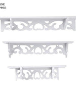 Wooden Decorative & Designer Floating Wall Shelf Set of 3 (White)