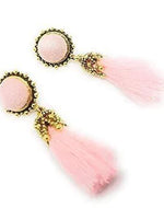 Bloomart Pink Velvet Fringed Drop Earring