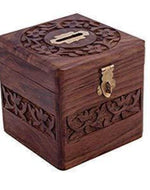 wooden piggy bank