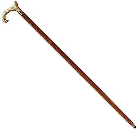 Antique Brass Design Head Handle Vintage Style Wooden Walking Cane Stick - Bloomart