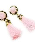 Bloomart Pink Velvet Fringed Drop Earring