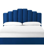 Bloomart Olivia Glam Velvet Upholstery Rectangular Bed Modern Luxury Bed Frame with Stylish Design