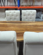 Mango Wood and Wrought Iron Vintage Dining Table Rustic Industrial Design for Home Decor